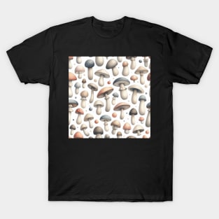 Vintage Mushroom Neutral Simple Pattern T-Shirt